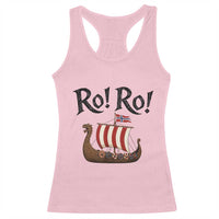Funny Norwegian Viking Longship Ro Ro Racerback Tank Top Retro Norge Norway Flag Football Fans