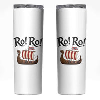 Funny Norwegian Viking Longship Ro Ro Skinny Tumbler Retro Norge Norway Flag Football Fans