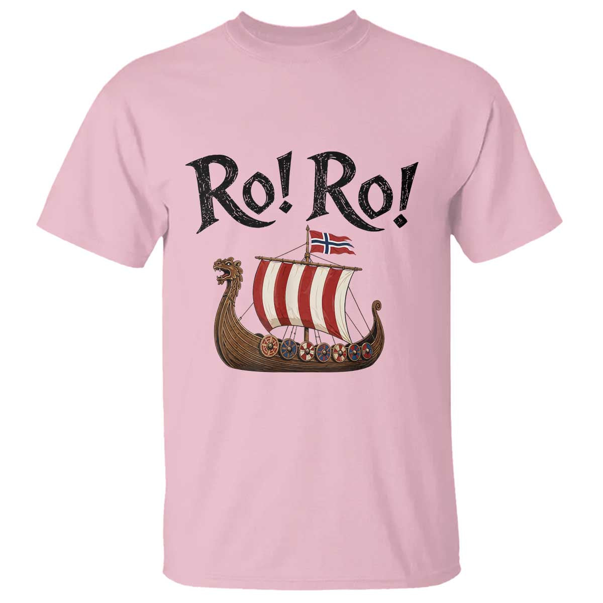 Funny Norwegian Viking Longship Ro Ro T Shirt Retro Norge Norway Flag Football Fans