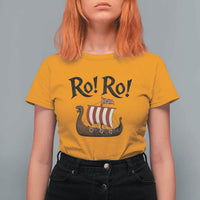 Funny Norwegian Viking Longship Ro Ro T Shirt For Women Retro Norge Norway Flag Football Fans