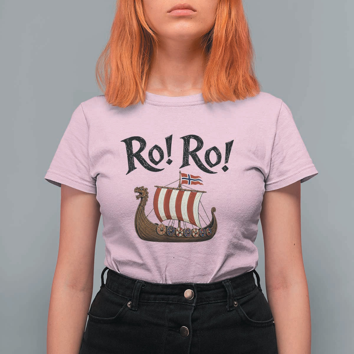 Funny Norwegian Viking Longship Ro Ro T Shirt For Women Retro Norge Norway Flag Football Fans