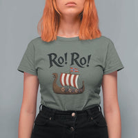 Funny Norwegian Viking Longship Ro Ro T Shirt For Women Retro Norge Norway Flag Football Fans