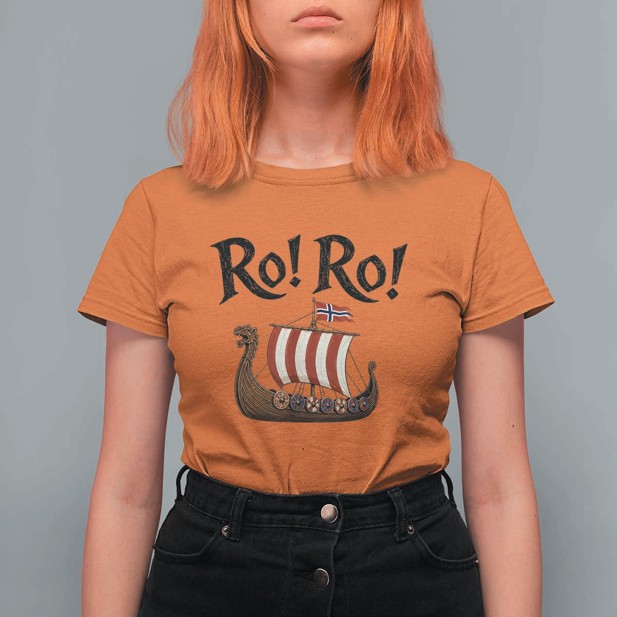 Funny Norwegian Viking Longship Ro Ro T Shirt For Women Retro Norge Norway Flag Football Fans