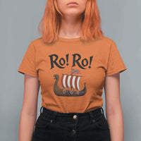 Funny Norwegian Viking Longship Ro Ro T Shirt For Women Retro Norge Norway Flag Football Fans