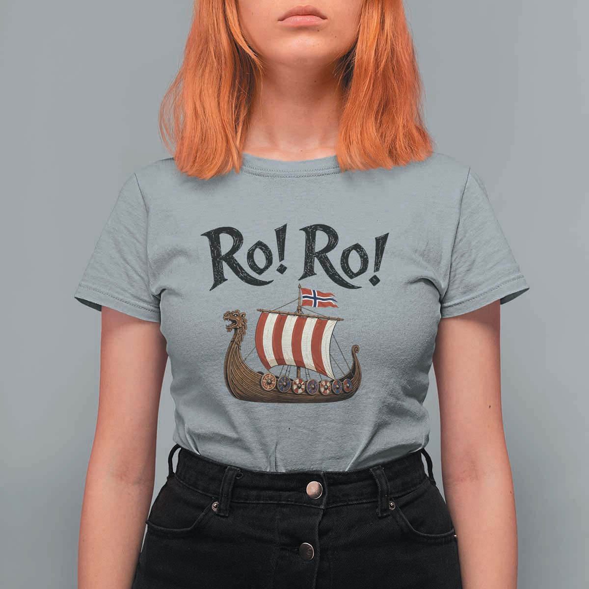 Funny Norwegian Viking Longship Ro Ro T Shirt For Women Retro Norge Norway Flag Football Fans