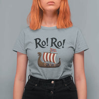 Funny Norwegian Viking Longship Ro Ro T Shirt For Women Retro Norge Norway Flag Football Fans