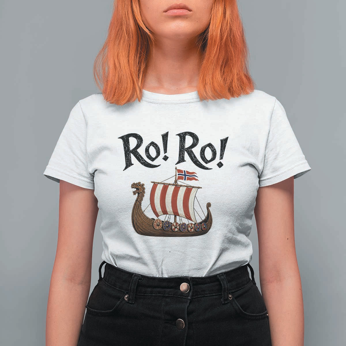 Funny Norwegian Viking Longship Ro Ro T Shirt For Women Retro Norge Norway Flag Football Fans