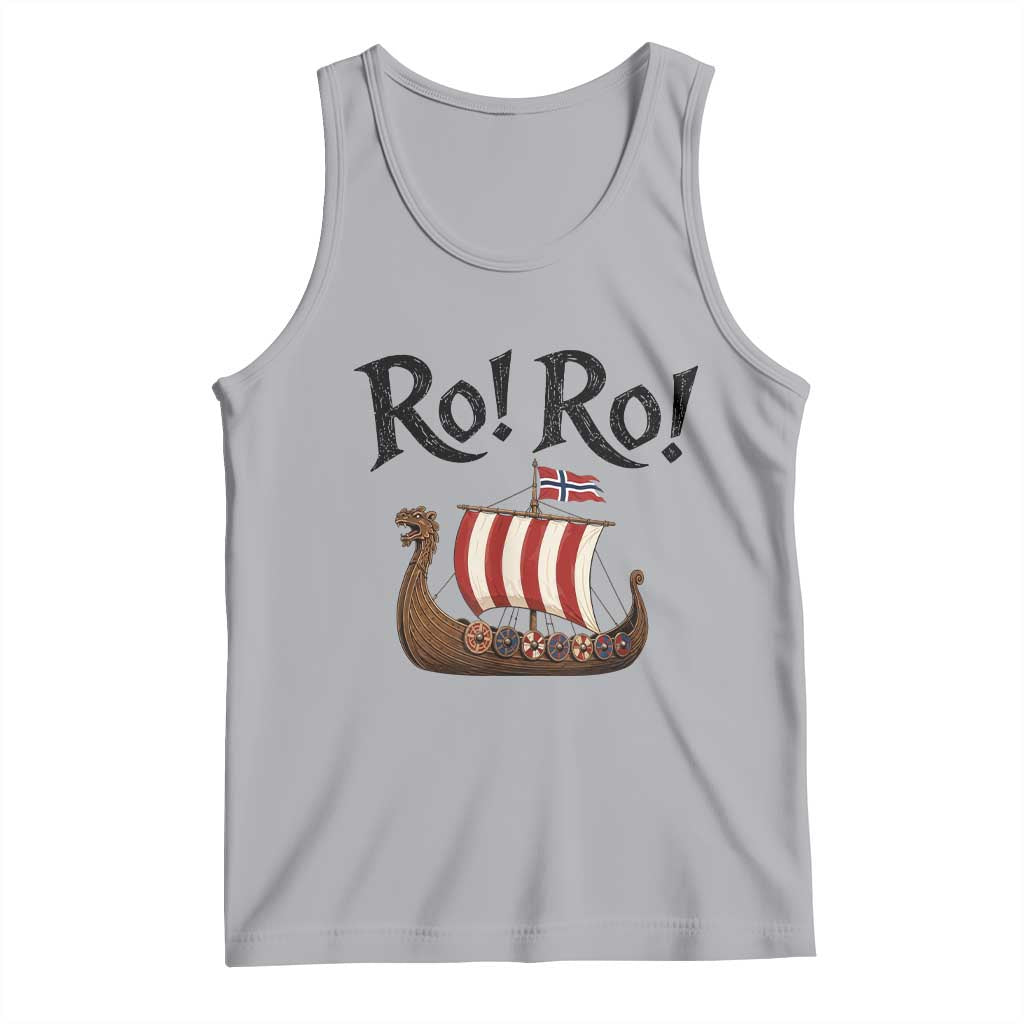 Funny Norwegian Viking Longship Ro Ro Tank Top Retro Norge Norway Flag Football Fans