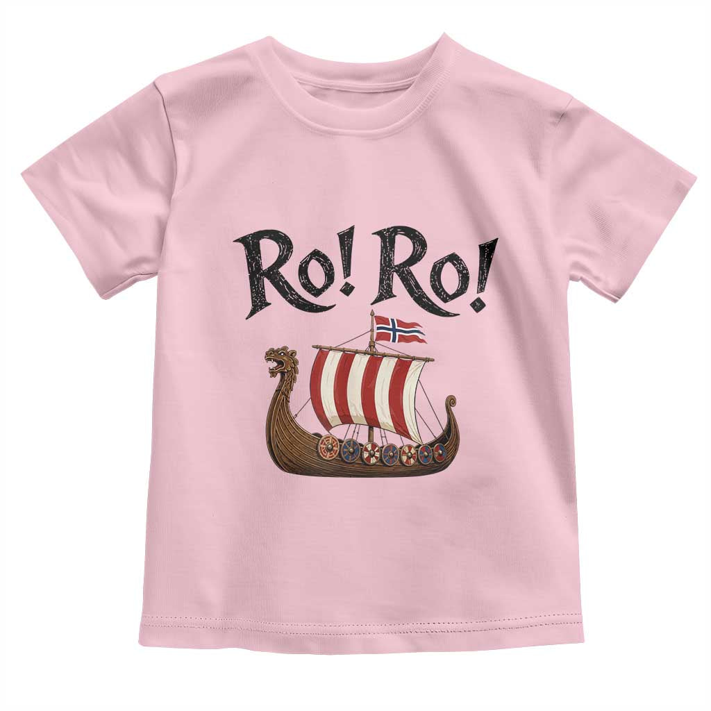 Funny Norwegian Viking Longship Ro Ro Toddler T Shirt Retro Norge Norway Flag Football Fans