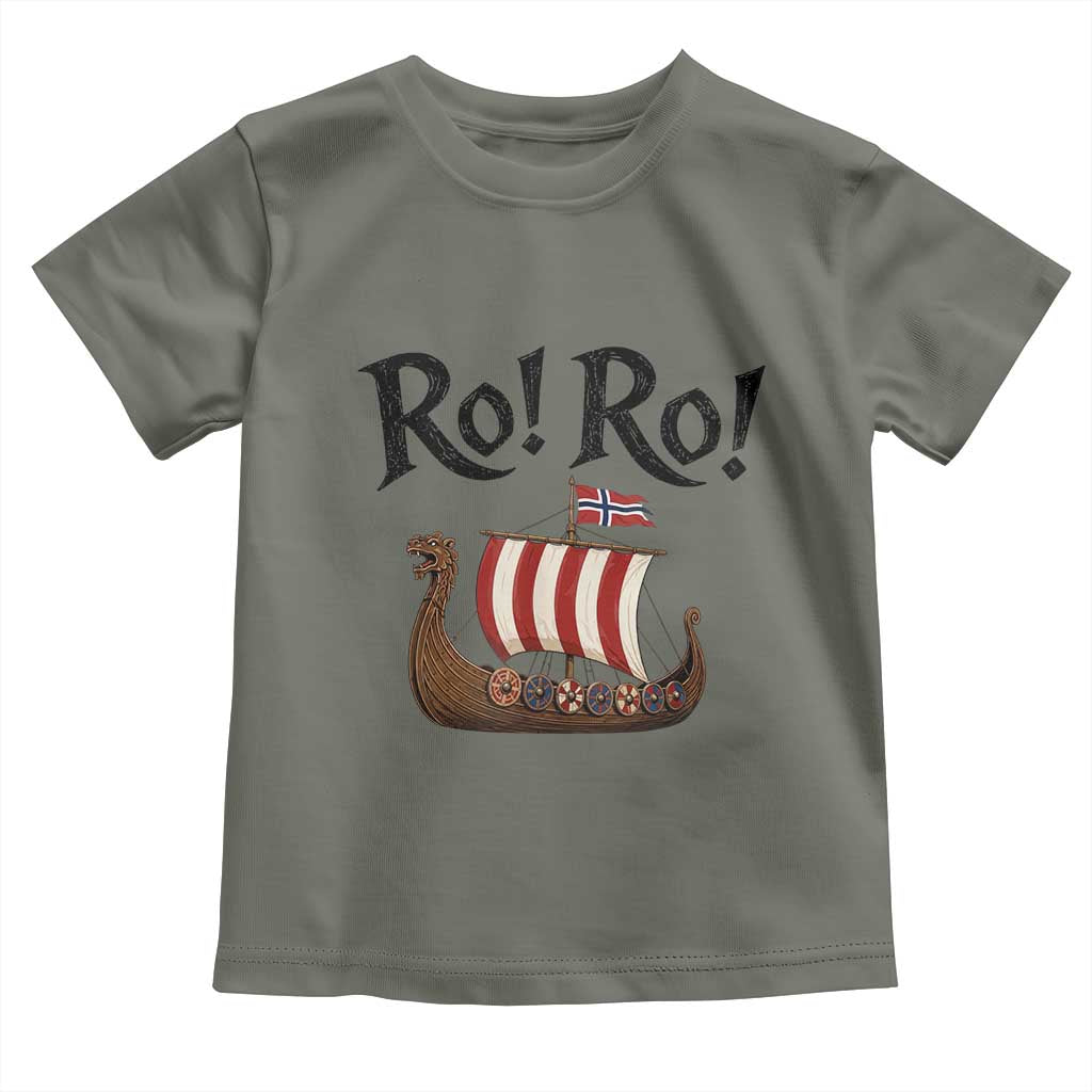 Funny Norwegian Viking Longship Ro Ro Toddler T Shirt Retro Norge Norway Flag Football Fans