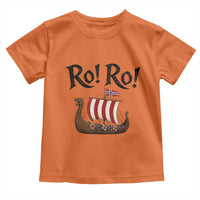 Funny Norwegian Viking Longship Ro Ro Toddler T Shirt Retro Norge Norway Flag Football Fans