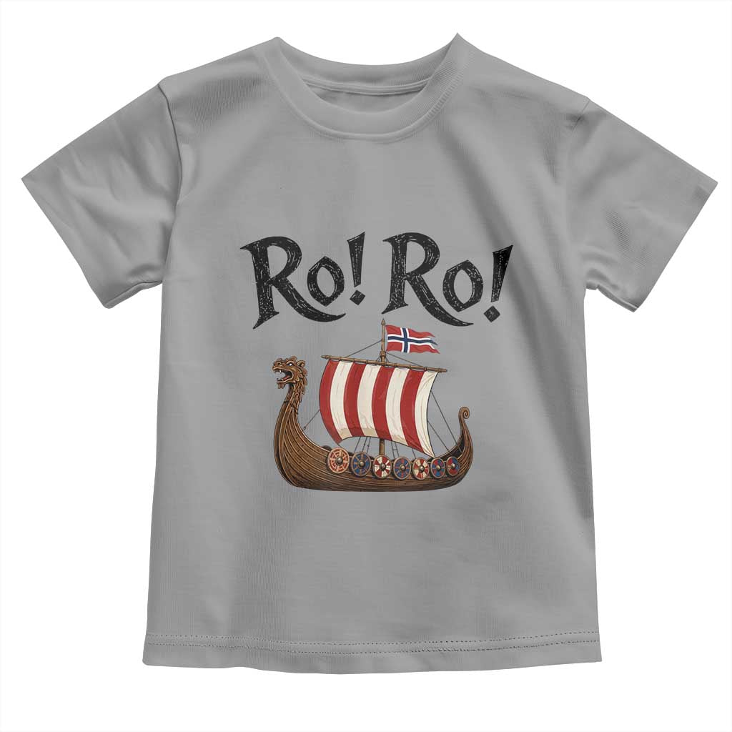 Funny Norwegian Viking Longship Ro Ro Toddler T Shirt Retro Norge Norway Flag Football Fans