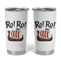 Funny Norwegian Viking Longship Ro Ro Tumbler Cup Retro Norge Norway Flag Football Fans