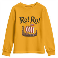 Funny Norwegian Viking Longship Ro Ro Youth Sweatshirt Retro Norge Norway Flag Football Fans