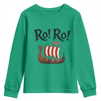 Funny Norwegian Viking Longship Ro Ro Youth Sweatshirt Retro Norge Norway Flag Football Fans