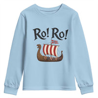 Funny Norwegian Viking Longship Ro Ro Youth Sweatshirt Retro Norge Norway Flag Football Fans