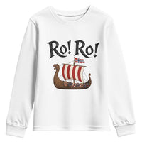 Funny Norwegian Viking Longship Ro Ro Youth Sweatshirt Retro Norge Norway Flag Football Fans