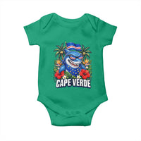 Cape Verde Cool Blue Shark Tropical Graphic Baby Onesie Cabo Verde Paradise Verdean Soccer Football Fans