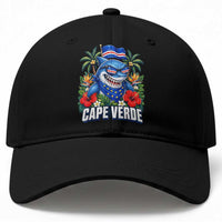 Cape Verde Cool Blue Shark Tropical Graphic Baseball Cap Cabo Verde Paradise Verdean Soccer Football Fans