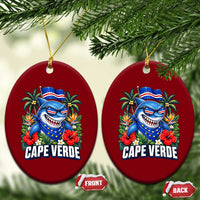 Cape Verde Cool Blue Shark Tropical Graphic Ceramic Ornament Cabo Verde Paradise Verdean Soccer Football Fans