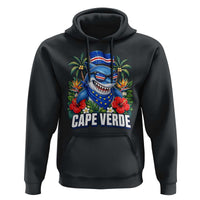 Cape Verde Cool Blue Shark Tropical Graphic Hoodie Cabo Verde Paradise Verdean Soccer Football Fans