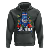 Cape Verde Cool Blue Shark Tropical Graphic Hoodie Cabo Verde Paradise Verdean Soccer Football Fans