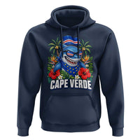 Cape Verde Cool Blue Shark Tropical Graphic Hoodie Cabo Verde Paradise Verdean Soccer Football Fans