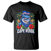 Cape Verde Cool Blue Shark Tropical Graphic T Shirt Cabo Verde Paradise Verdean Soccer Football Fans