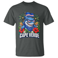 Cape Verde Cool Blue Shark Tropical Graphic T Shirt Cabo Verde Paradise Verdean Soccer Football Fans