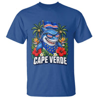 Cape Verde Cool Blue Shark Tropical Graphic T Shirt Cabo Verde Paradise Verdean Soccer Football Fans
