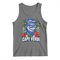Cape Verde Cool Blue Shark Tropical Graphic Tank Top Cabo Verde Paradise Verdean Soccer Football Fans