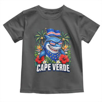Cape Verde Cool Blue Shark Tropical Graphic Toddler T Shirt Cabo Verde Paradise Verdean Soccer Football Fans