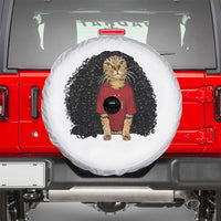 Funny Long Curly Hair Wig Soccer Cat Graphic Spare Tire Cover Spain Espana Sports Fans Meme Spanish Pride