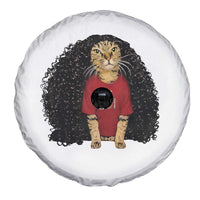 Funny Long Curly Hair Wig Soccer Cat Graphic Spare Tire Cover Spain Espana Sports Fans Meme Spanish Pride