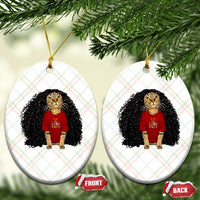 Funny Long Curly Hair Wig Soccer Cat Graphic Ceramic Ornament Spain Espana Sports Fans Meme Spanish Pride
