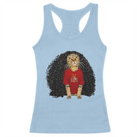 Funny Long Curly Hair Wig Soccer Cat Graphic Racerback Tank Top Spain Espana Sports Fans Meme Spanish Pride