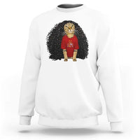 Funny Long Curly Hair Wig Soccer Cat Graphic Sweatshirt Spain Espana Sports Fans Meme Spanish Pride