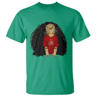 Funny Long Curly Hair Wig Soccer Cat Graphic T Shirt Spain Espana Sports Fans Meme Spanish Pride