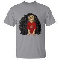 Funny Long Curly Hair Wig Soccer Cat Graphic T Shirt Spain Espana Sports Fans Meme Spanish Pride