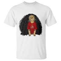Funny Long Curly Hair Wig Soccer Cat Graphic T Shirt Spain Espana Sports Fans Meme Spanish Pride