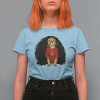 Funny Long Curly Hair Wig Soccer Cat Graphic T Shirt For Women Spain Espana Sports Fans Meme Spanish Pride