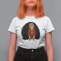 Funny Long Curly Hair Wig Soccer Cat Graphic T Shirt For Women Spain Espana Sports Fans Meme Spanish Pride