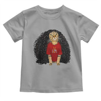 Funny Long Curly Hair Wig Soccer Cat Graphic Toddler T Shirt Spain Espana Sports Fans Meme Spanish Pride