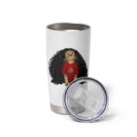 Funny Long Curly Hair Wig Soccer Cat Graphic Tumbler Cup Spain Espana Sports Fans Meme Spanish Pride