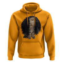 Funny Long Curly Hair Wig Cat Soccer Fans Hoodie Football Meme Sports Humor