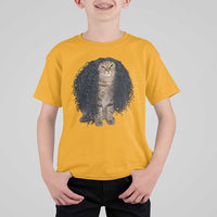 Funny Long Curly Hair Wig Cat Soccer Fans T Shirt For Kid Football Meme Sports Humor