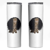 Funny Long Curly Hair Wig Cat Soccer Fans Skinny Tumbler Football Meme Sports Humor