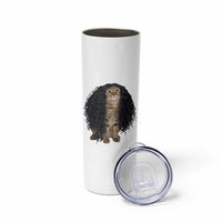 Funny Long Curly Hair Wig Cat Soccer Fans Skinny Tumbler Football Meme Sports Humor