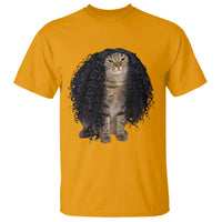 Funny Long Curly Hair Wig Cat Soccer Fans T Shirt Football Meme Sports Humor