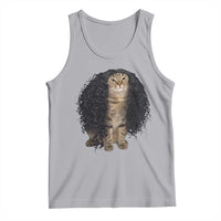 Funny Long Curly Hair Wig Cat Soccer Fans Tank Top Football Meme Sports Humor